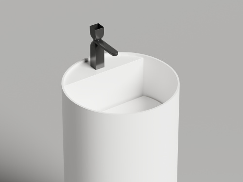 Раковина из искусственного камня Salini ARMONIA 130422M 45х45 напольная цвет белый без отверстий под смеситель - фото 4